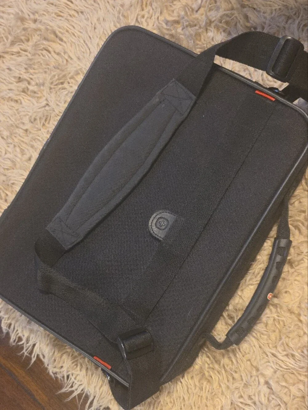 SwissGear Black Laptop Briefcase with Padded Shoulder Strap